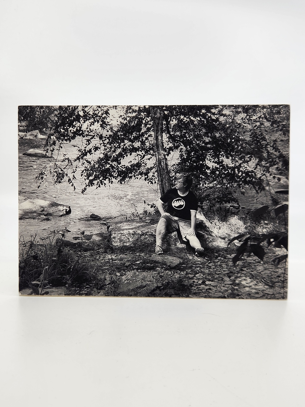 Black & White Photographic Print of Person by River by Butterfly Rising Designs